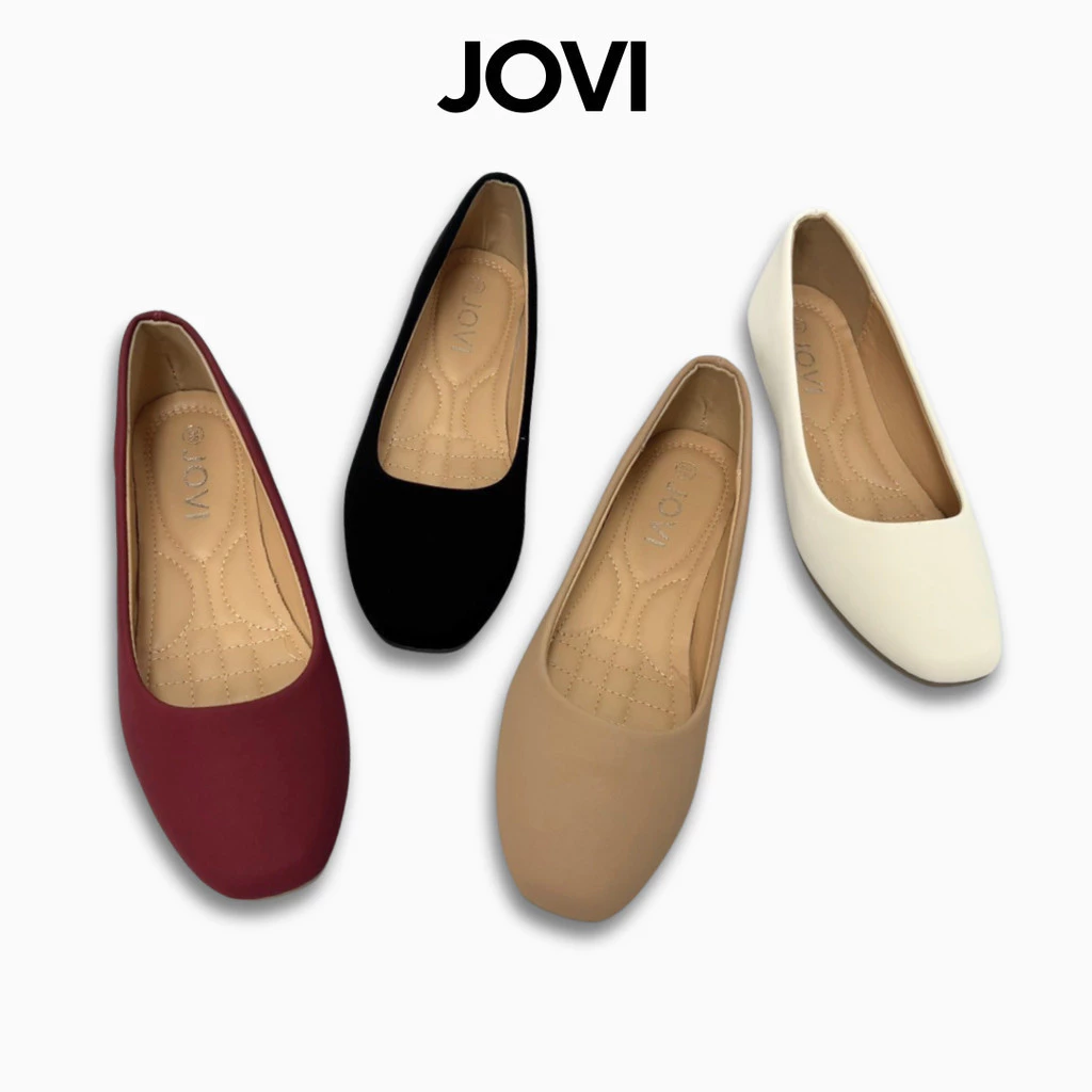 JOVI สั่ง +1 ไซส์ รองเท้าคัชชู รองเท้าส้นแบน สลิปออน นุ่มไม่กัดเท้า ไซส์ 36-41 เลือก 4 สี พร้อมส่งจาก กทม