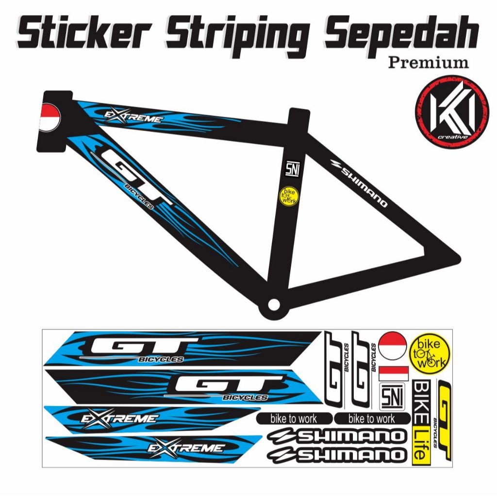 สติ๊กเกอร์แถบ BIKE GT SIMPLE ELEGANT MOTIP POLET COOL STICKER