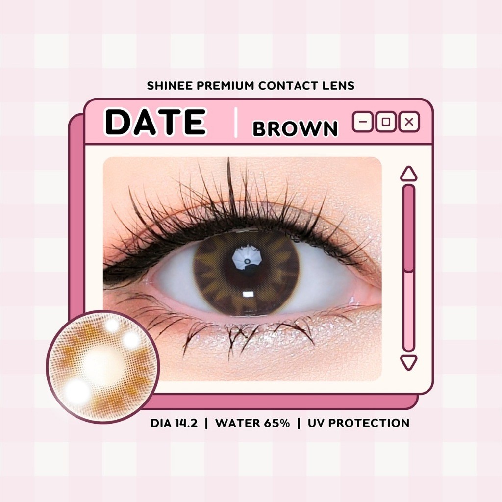 คอนแทคเลนส์(มินิ) Date Brown (Shinee) ⭐️ลายฮิต ขายดีมาก กรองแสงกันยูวี