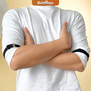 Busybuys 1คู่ สายรัดแขนเสื้อยืดหยุ่น สายรัดแขนเสื้อ กันลื่นของผ้า ปรับได้ Elastic Armband