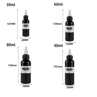 ONLYGOODS หมึกสัก สีดํา 30/60/80/90ML สีฝึกสัก Body Art Tattoo Pigment Tattoo Supplies