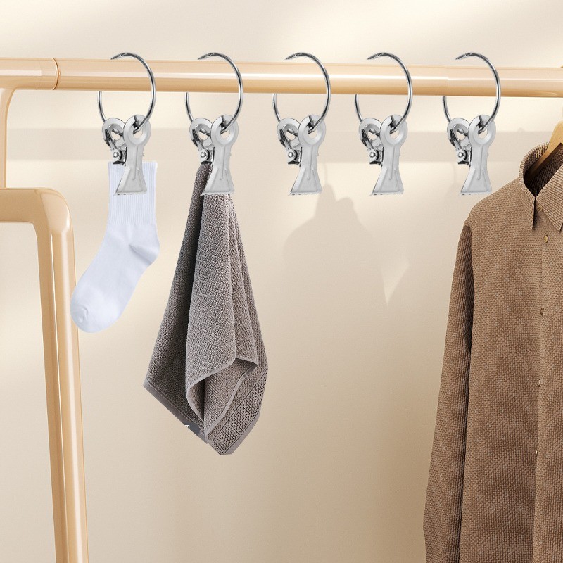 แนะนำ ผ้าม่าน 10ชิ้นทนทานฟันเลื่อยผ้าม่านคลิปที่มีแหวนแขวน-ความยืดหยุ่นที่แข็งแกร่งโลหะเหล็ก ไม้หนีบผ้า ราคาพิเศษ มีเก็บเงินปลายทาง