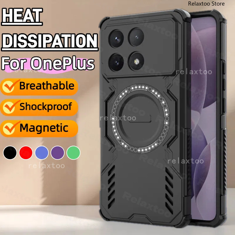 OnePlus13 5Gปลอกสําหรับ1+ OnePlus 13 1+13 RT 13R 13T Oneplus13T Oneplus13R 5Gโลหะแม่เหล็กไร้สายชาร์จ