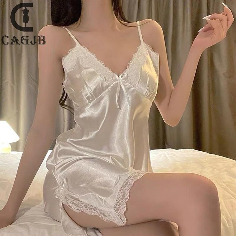 [SSNE] Summer Home Leisure V คอลูกไม้เซ็กซี่ Slit Suspender Nightdress สําหรับผู้หญิง UOM