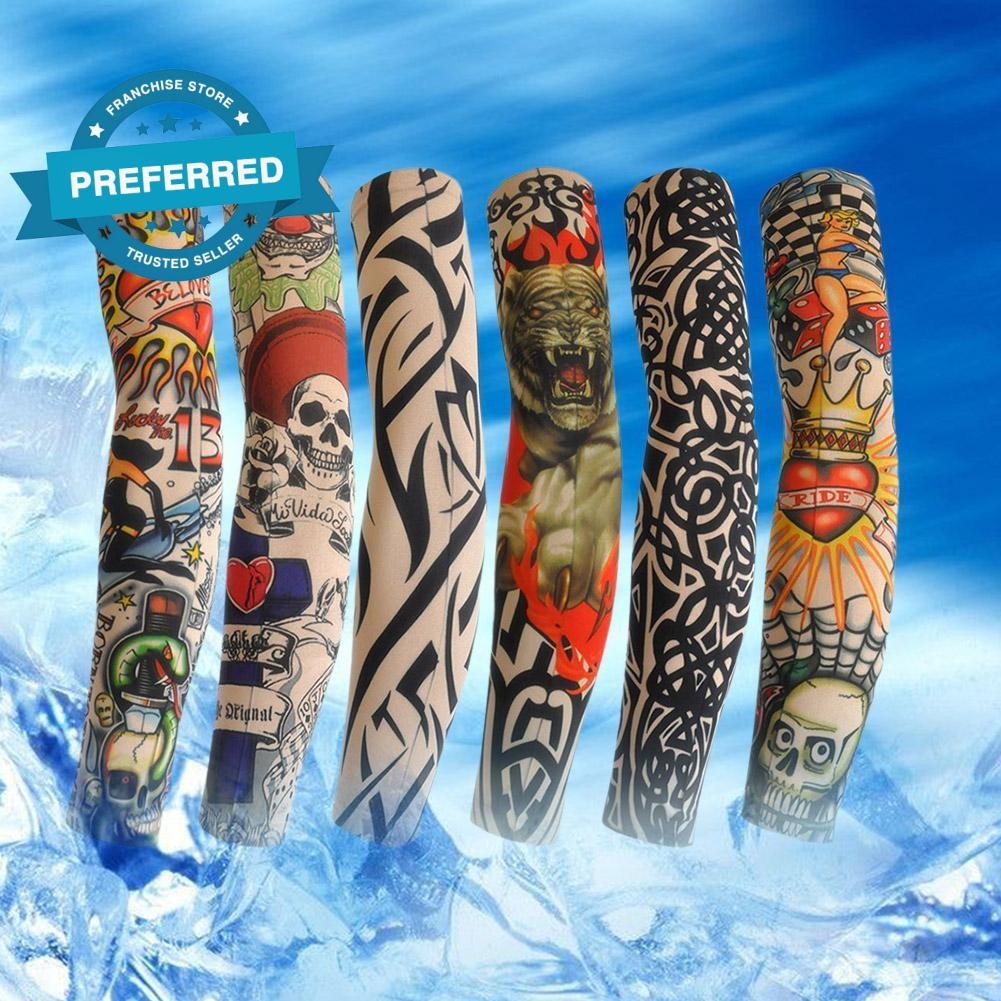 setanti-uv ฝุ่นมือถุงเท้าแขนแขนผ้าไหมน้ําแข็งผู้หญิง Unisex Man Tattoo รถจักรยานยนต์ E5u4