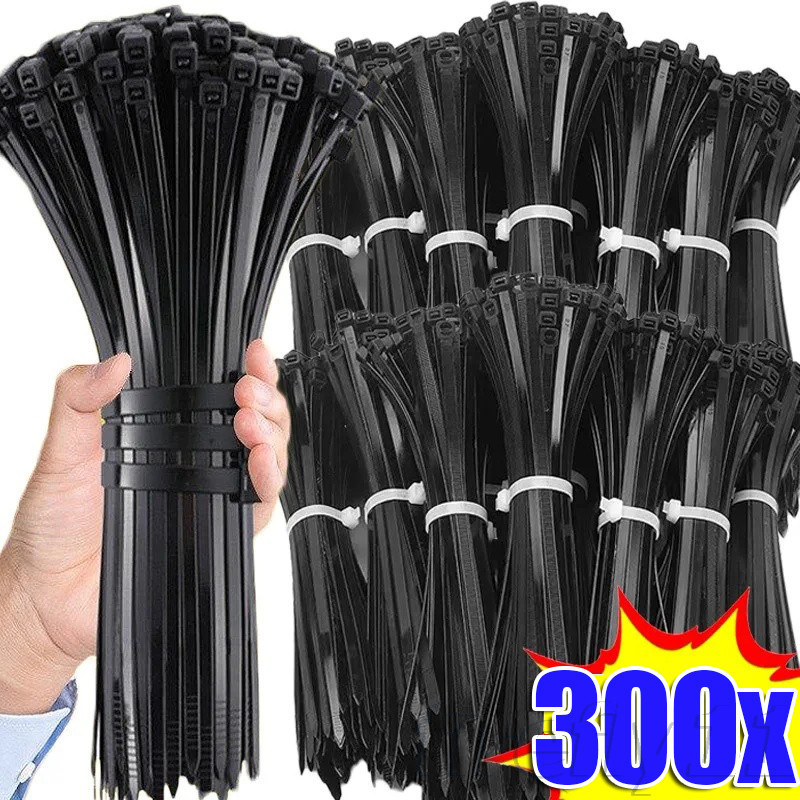 100/200/300ชิ้นปรับผูกสายเคเบิลล็อคตัวเอง-นํามาใช้ใหม่พลาสติกหน้าแปลนผูก-ไนล่อนลวดยึดห่วงสําหรับโฮมออฟฟิศ
