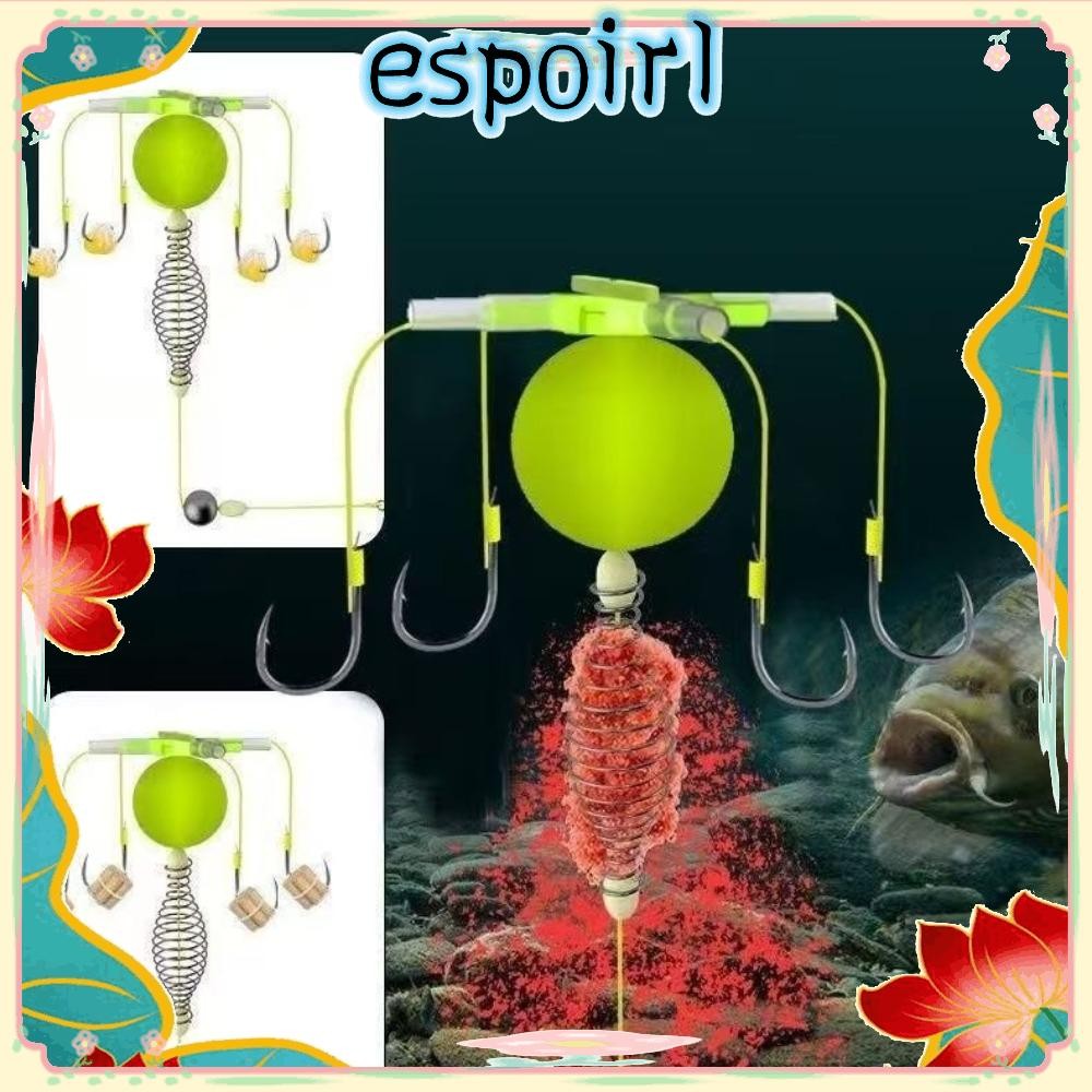 ESPOIR กรงเหยื่อตกปลา ลอยเหล็กคาร์บอนสาย Group Feeder Sinker ร้อนสี่ตะขอ Anti Winding String Hook เหยื่อกรง Sea