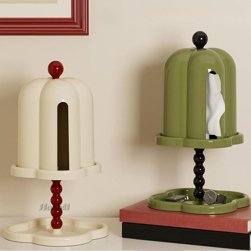 [โฮมิล1] ฝาครอบเนื้อเยื่อพร้อมถาดกล่องเก็บกระดาษเช็ดปากสําหรับเคาน์เตอร์ห้องน้ําคาเฟ่ - รูปที่ 2