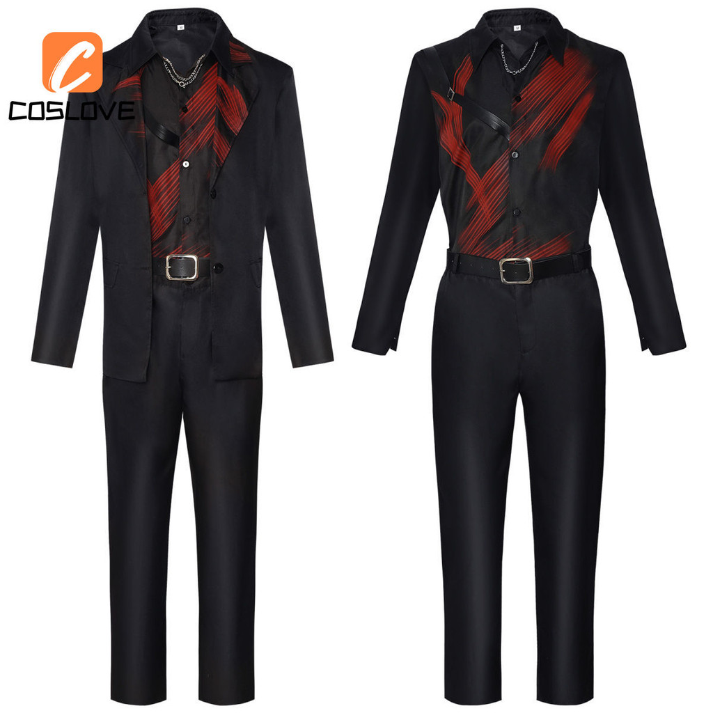 อะนิเมะเกมLoveและDeepspace Sylus Crimson Veilคอสเพลย์เสื้อผ้าชุดเครื่องแต่งกายสําหรับผู้ใหญ่สีดําชุด