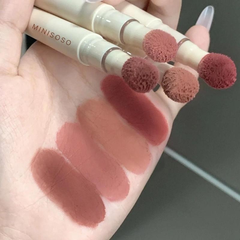 ลิปกลอสสีนู้ด 6 สีคาราเมลผงลิปหมอกน้ําค้างแข็งเคลือบความอิ่มตัวต่ําลิปโคลนสีธรรมดามองเห็นสีขาวนู้ดลิปสติกนักเรียนลิปกลอส