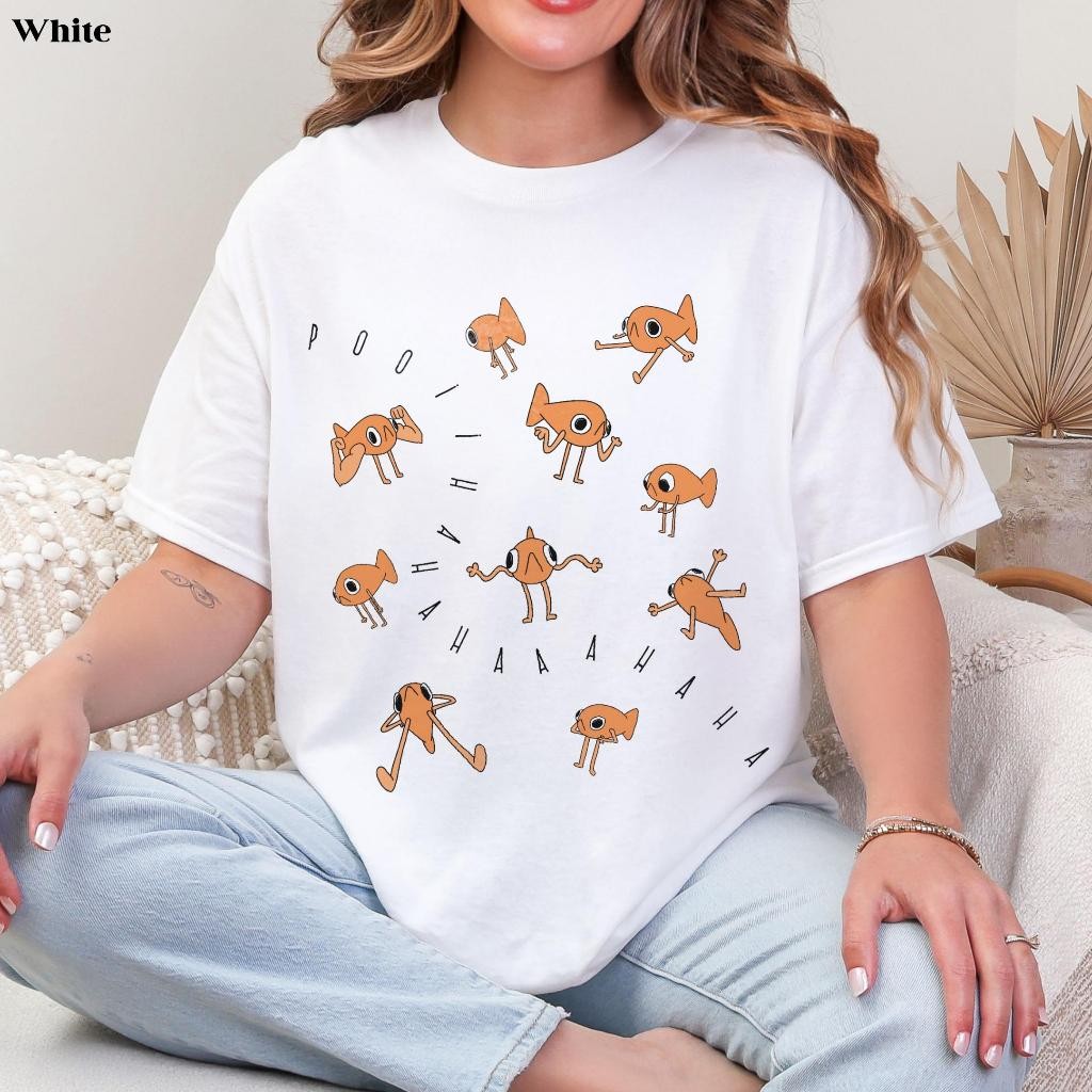 🐈HOT เสื้อ Le Poisson Steve, il est สีส้ม Le Poisson Steve Tshirt, Poihahaha Steve the Fish Gag ของข