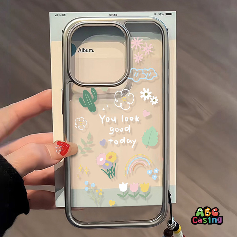 สำหรับ IPhone 16 11 12 15 14 13 Pro Max 7Plus X XR XS Max 16 15 14 Plus 8Plus เคสโทรศัพท์คู่รักลายผีเสื้อดอกไม้แสนฝัน