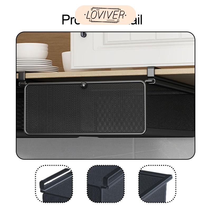 LOVIVER แขวนดึงลิ้นชักตะกร้าสไลด์ในตะกร้าออแกไนเซอร์สําหรับบ้านตู้กับข้าวหอพัก - รูปที่ 7