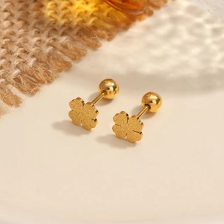 ต่างหูขนาดเล็กสำหรับผู้หญิง วัสดุเหล็กไทเทเนียมเคลือบเงิน.gold 18K ไม่อันตรายต่อคนแพ้ง่าย