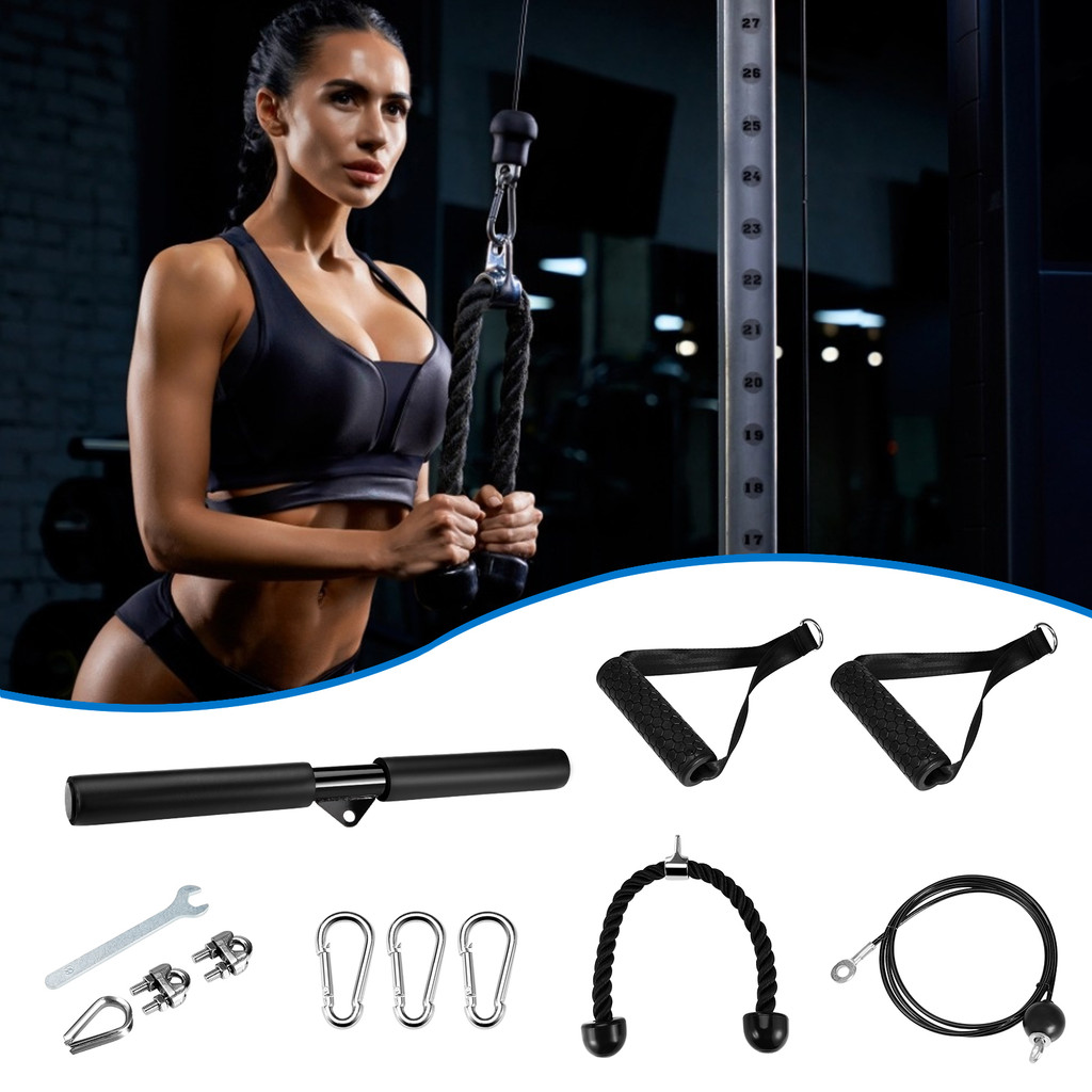 【ภายในประเทศ】Cable Pulley System for Home Gym - LAT Pull Down Machine Attachment, Tricep Pushdown, B