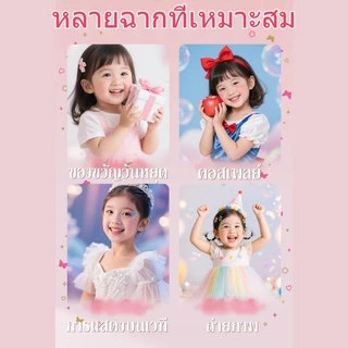 BHQ เครื่องสำอางที่ปลอดภัยสำหรับเด็ก ชุดแต่งหน้าเด็ก อายแชโดว์+ลิปสติก+ทำเล็บ+คลิปหู ทำความสะอาดง่าย