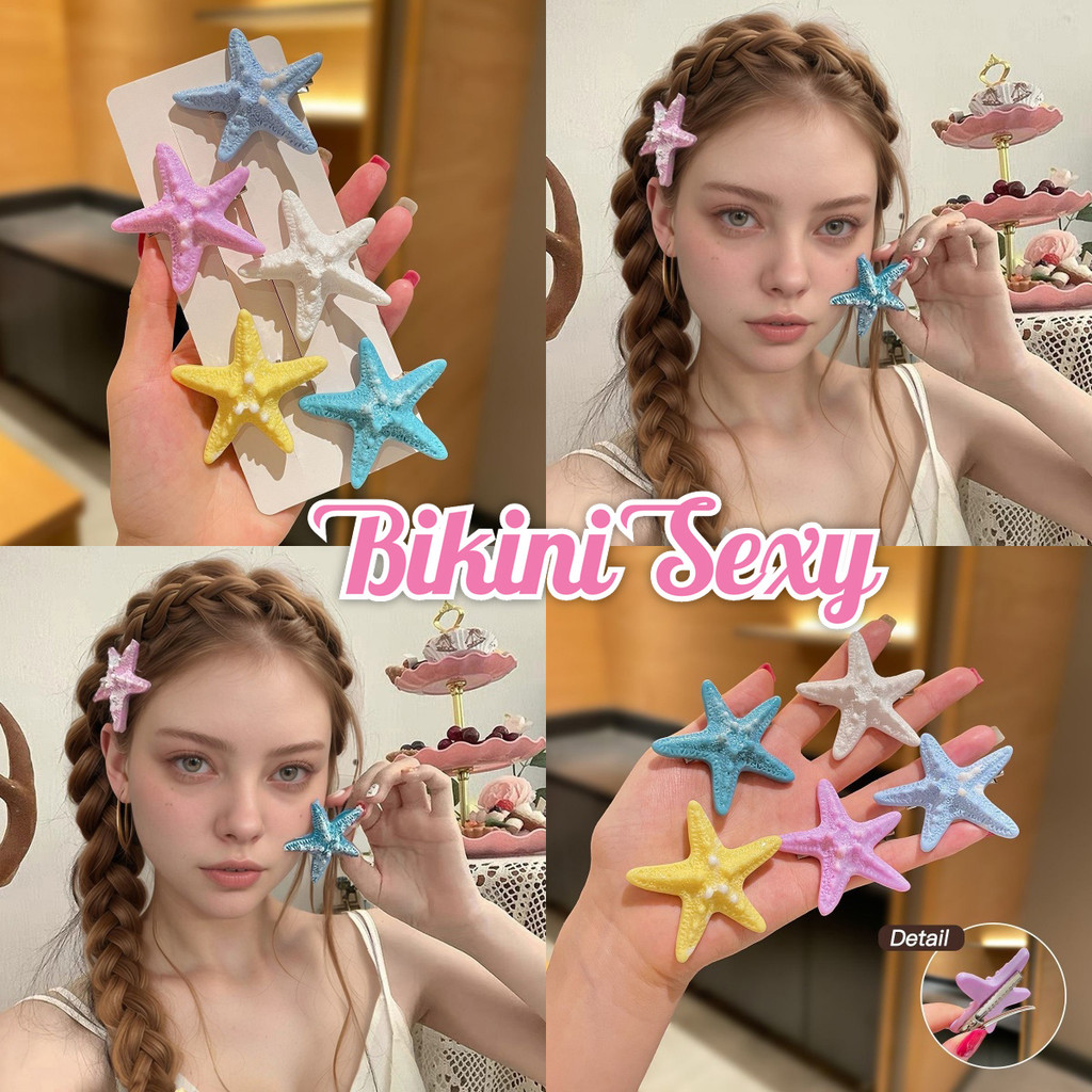 BikiniSexy น่ารักกิ๊บติดผมปลาดาว แฟชั่นสําหรับผู้หญิง เครื่องประดับผมสไตล์เกาหลี y2kกิ๊บติดผม พร้อมส่งในไทย