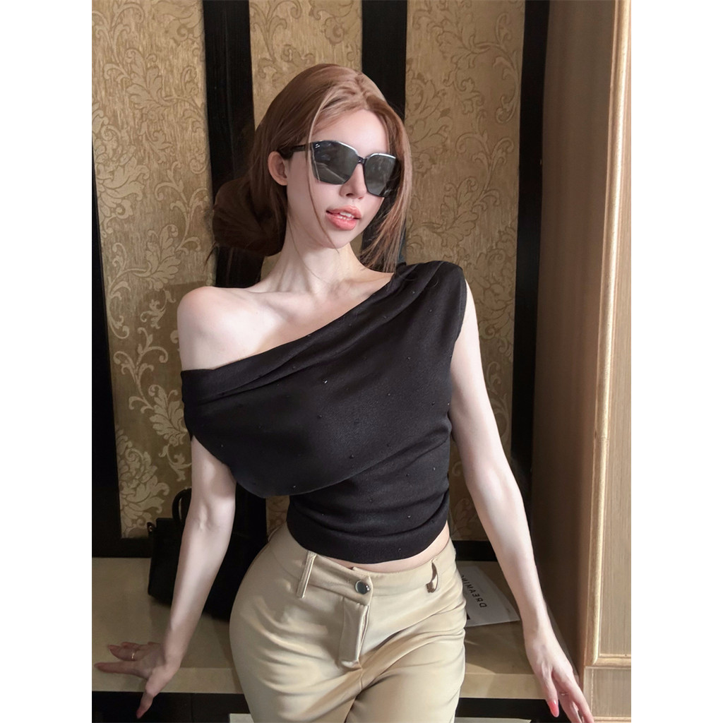 💓Soroh💓เสื้อยืด สีพื้น แขนสั้น เปิดไหล่ ทรงยืดพอดีตัว ผ้านิ่ม💞สไตล์เกาหลี แฟชั่น ใส่สบาย💕#U209 - รูปที่ 7