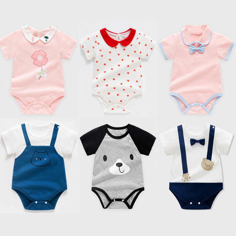 การ์ตูนเด็ก ชุด ฤดูร้อนแขนสั้นทารกแรกเกิดเสื้อผ้าเด็กทารกชุดนอนเด็กทารกผ้าฝ้าย 100%