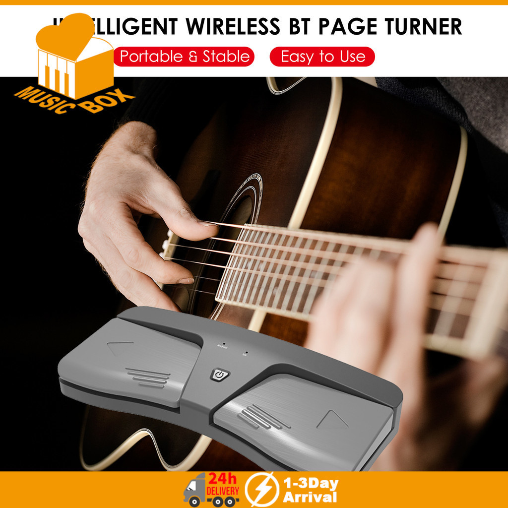 หน้าไร้สาย Turner Pedal แบบพกพาหน้าเพลง Turner สําหรับแท็บเล็ตสมาร์ทโฟนหน้าเท้า Turner