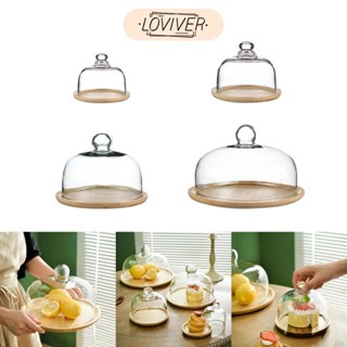 LOVIVER ที่วางเค้กพร้อมจอแสดงผลขนมปังโดมแก้วสําหรับแสดงร้านค…