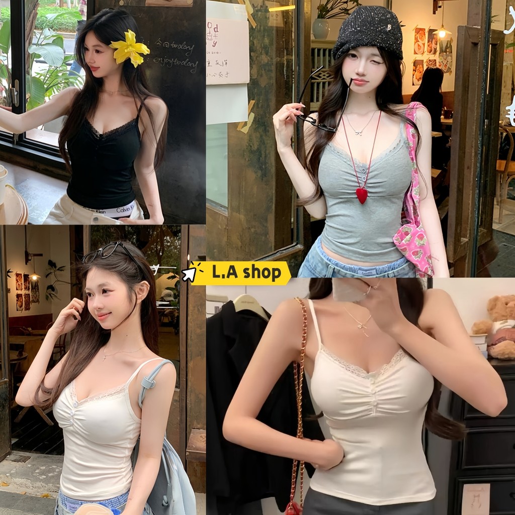 L.A Shop★สไตล์ใหม่★ เสื้อสายเดี่ยว สีพื้น มีฟองน้ำ ใส่สบายใส่สบายมาก "FY33106"
