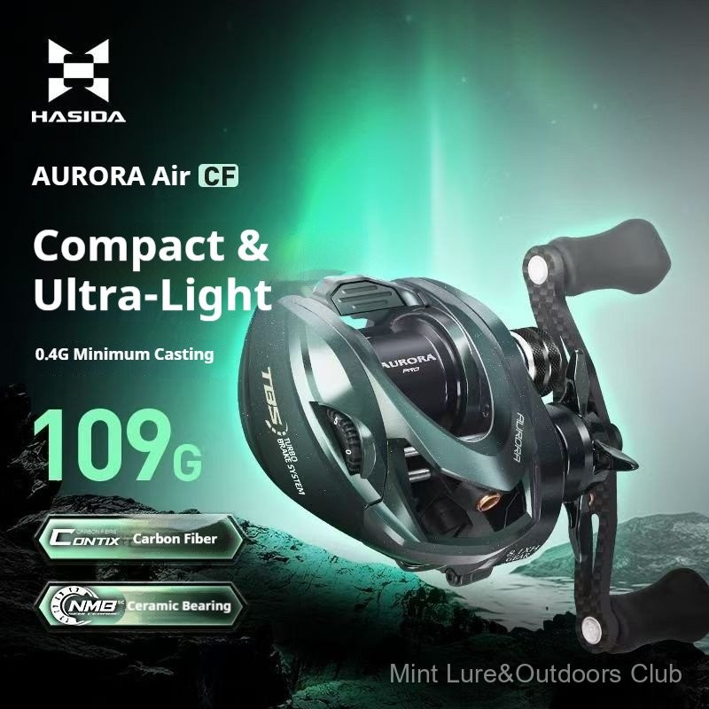 HISTAR Aurora AirCF Casting Reel รอกหยดน้ํา CONTIX คาร์บอนไฟเบอร์ Ultralight รอกตกปลา 6+1BB ตลับลูกปืนเซรามิก เทคโนโลยีเบรกแบบแขวนลอย