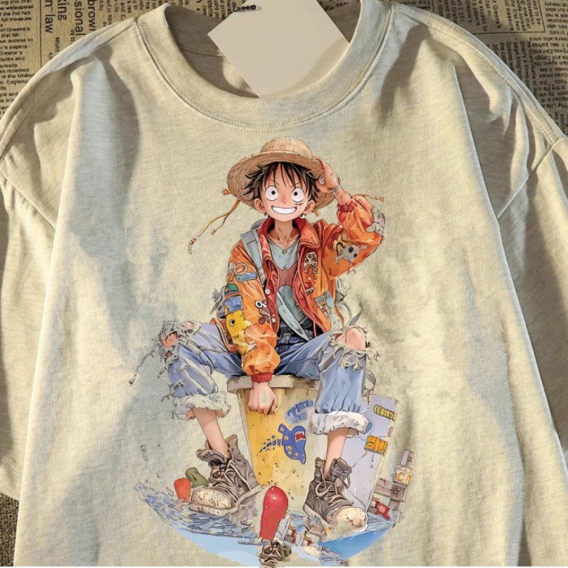 Fashionsun M-8XL เสื้อยืดฤดูร้อนอะนิเมะญี่ปุ่น One Piece พิมพ์เสื้อยืดผ้าฝ้าย Man ผู้หญิง Unisex ขนาดใหญ่ Plus ขนาด Tshirt อินเทรนด์ Tees