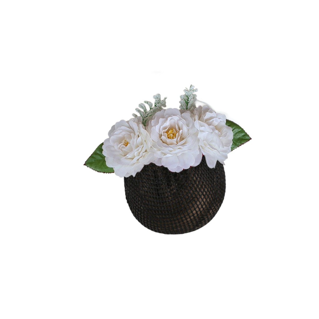 เน็ตผมดอกไม้ ดอกโบตั๋น กิ๊บสปริง 10 cm ใส่ทำงาน ใส่ฟ้อนรำ สวยงามมาก - รูปที่ 4