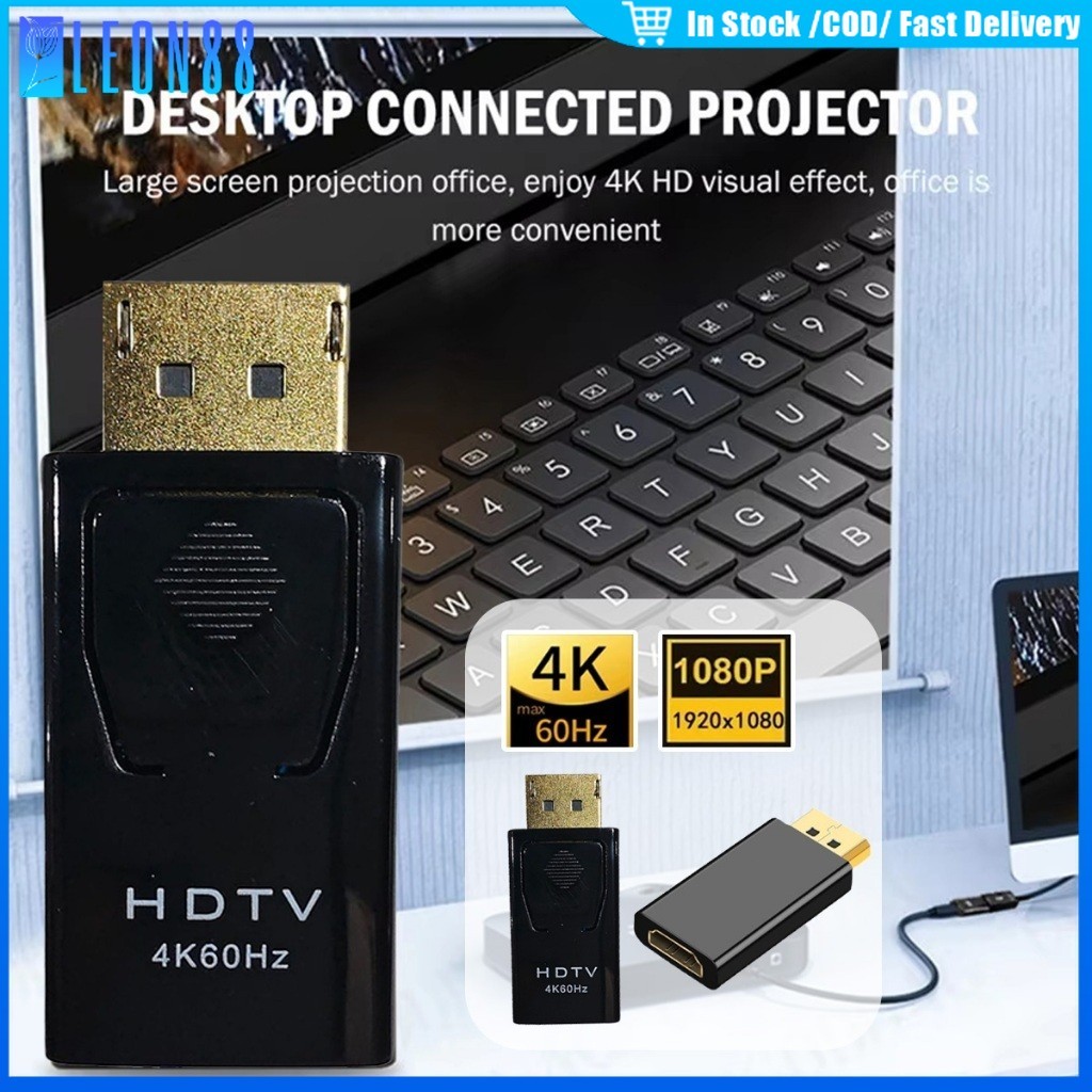 ของมาใหม่！อะแดปเตอร์แปลงเสียงวิดีโอ dp to hdmi adapter 4Kและ1080P ตัวเมียHDMI สําหรับ PC แล็ปท็อป โปรเจคเตอร์