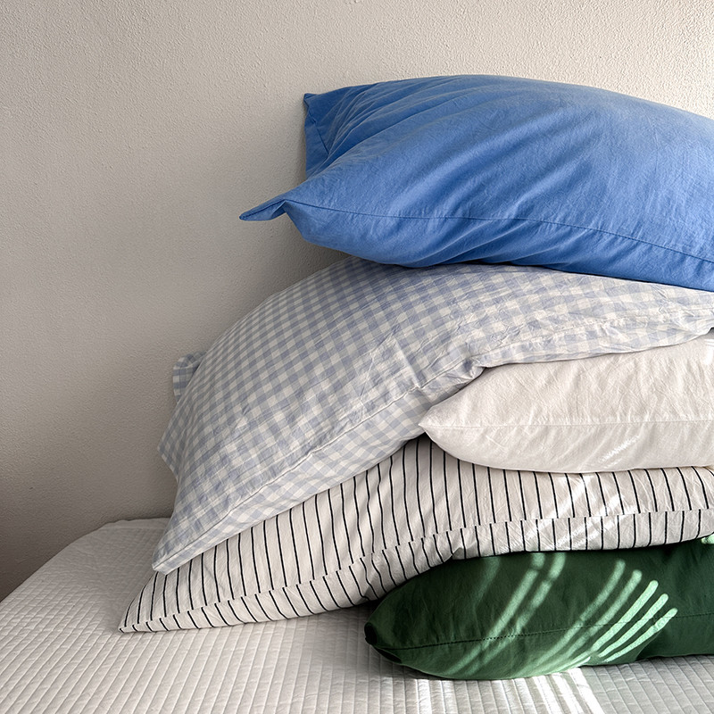 Little blue คุณภาพสูงผ้าฝ้ายแท้ Super Soft 800TC Floral pillowcase ปลอกหมอนผ้าฝ้าย 100% หวี