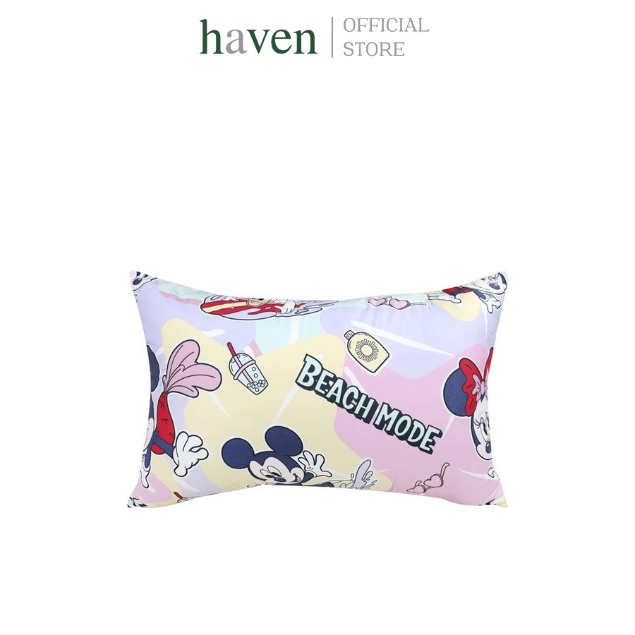 Haven หมอนหนุนใยสังเคราะห์ น้ำหนักใย 900 กรัม พิมพ์ลายมิกกี้เมาส์ลิขสิทธิ์ดิสนีย์ Beach Mode หลากสี