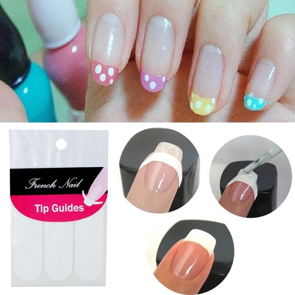 อุปกรณ์ทําเล็บ Assist Line Smile Line Nail Line Polish Crescent Sticker Wave U5q3