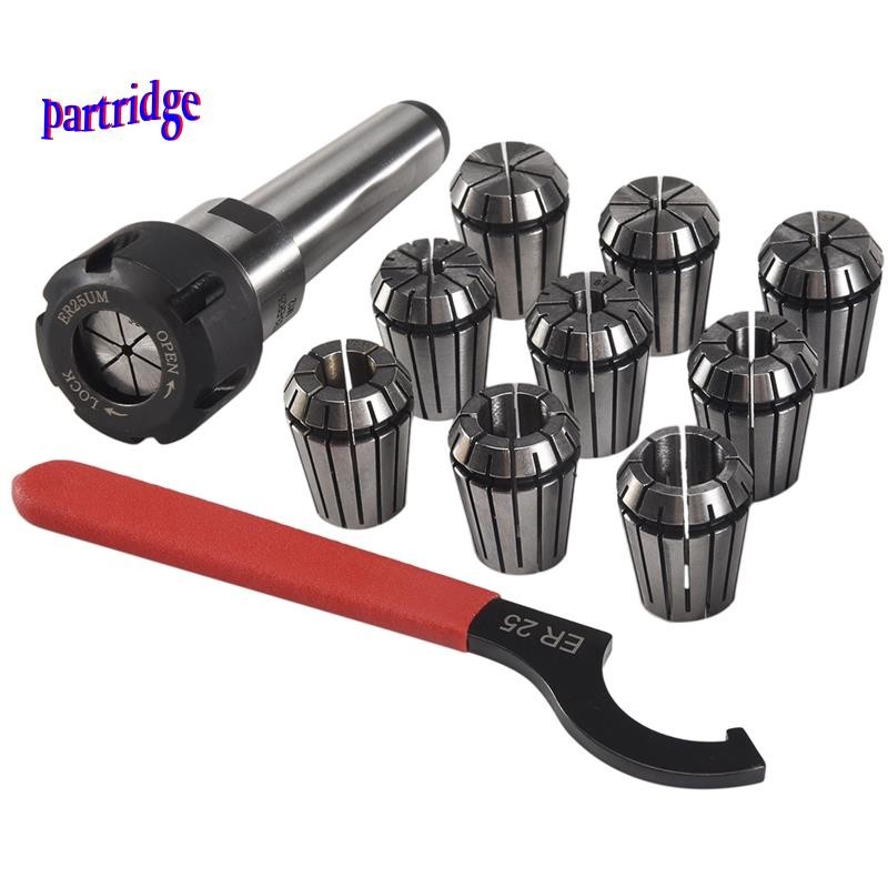 9 ชิ้น Er25 ฤดูใบไม้ผลิ Collets + 1 ชิ้น Mt3 M12 Er25 Collet Chuck Morse Taper ผู้ถือสําหรับ Cnc มิลลิ่งเครื่องกลึงเครื่องมือ