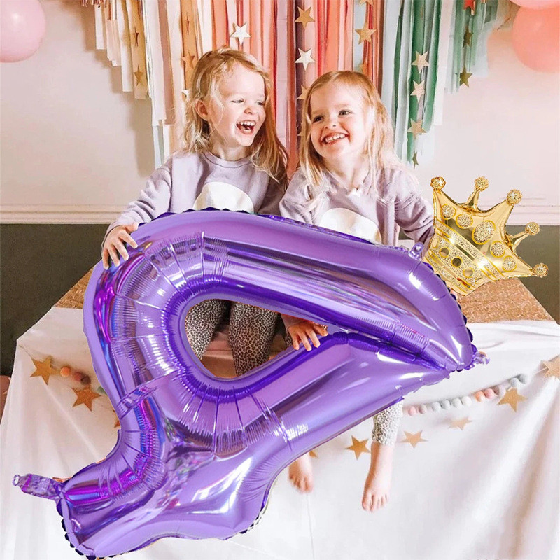 ลูกโป่งฟอยล์ตัวเลข ขนาด 40 นิ้ว ธีมสีม่วง balloon