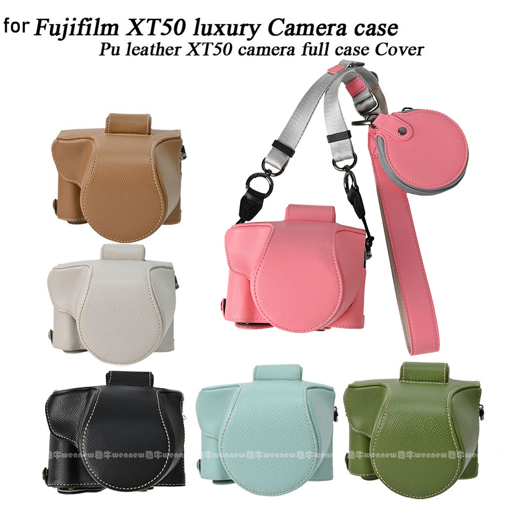 หรูหรา XT50 ปลอกกระเป๋ากล้องหนัง Pu กระเป๋ากล้องสําหรับ Fujifilm XT50 Fuji XT50 X-T50