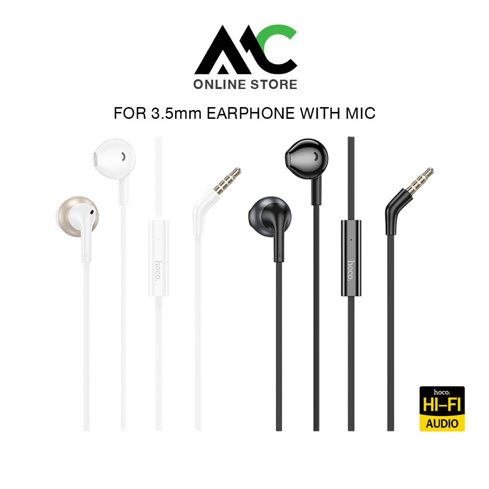 Hoco M115 หูฟังสเตอริโอ ไมโครโฟนในตัว Aux 3.5 คุยโทรศัพท์ ฟังเพลง Hi-Fi Stereo Sound