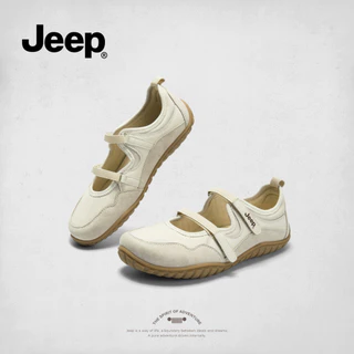 รองเท้าแมรี่เจนแท้จาก JEEP ฤดูใบไม้ผลิฤดูร้อน 2025 รองเท้าลำลองแบนระบายอากาศใหม่