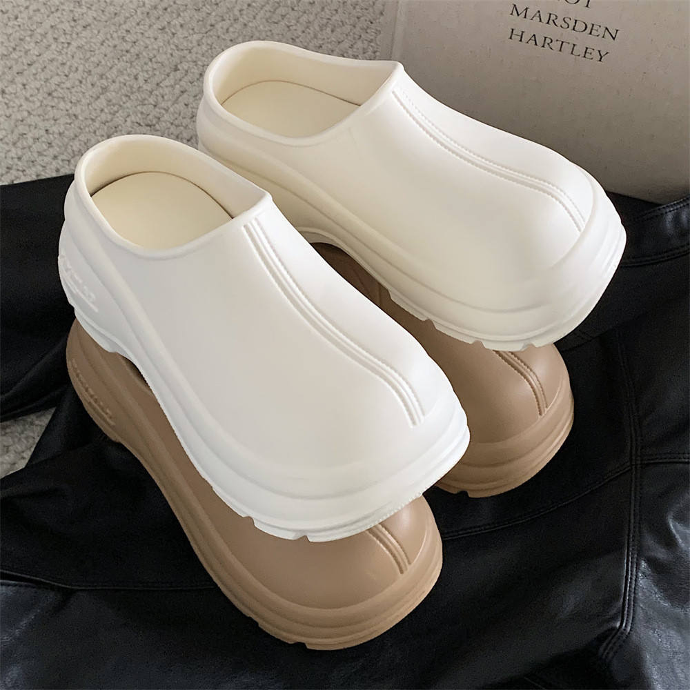 XIXITIAO Pure Color Simple รองเท้าแตะฤดูร้อนสาว EVA กลางแจ้งหนา Soled Casual รองเท้าแตะสบาย