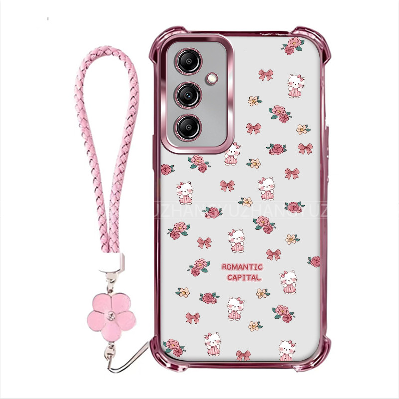 แถมเชือกเส้นเล็กเคส Samsung A05S A15 5G A25 A35 A55 เคสโทรศัพท์สําหรับใหม่ซิลิโคนสี่มุมป้องกันการตก HDM