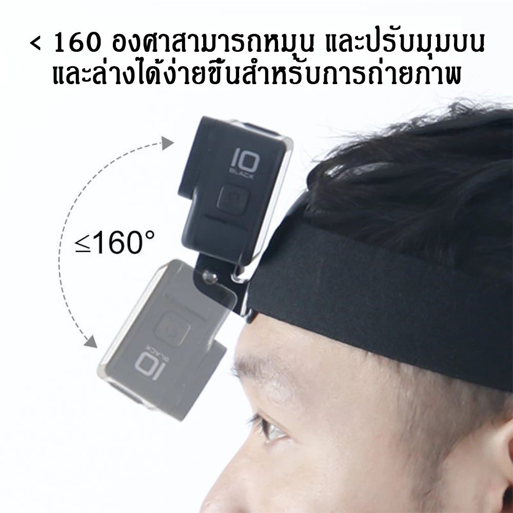 สายคาดหัวกล้องแอคชั่น GoPro 10 / YI / SJCam สำหรับถ่ายวิดีโอ thumbnail 6