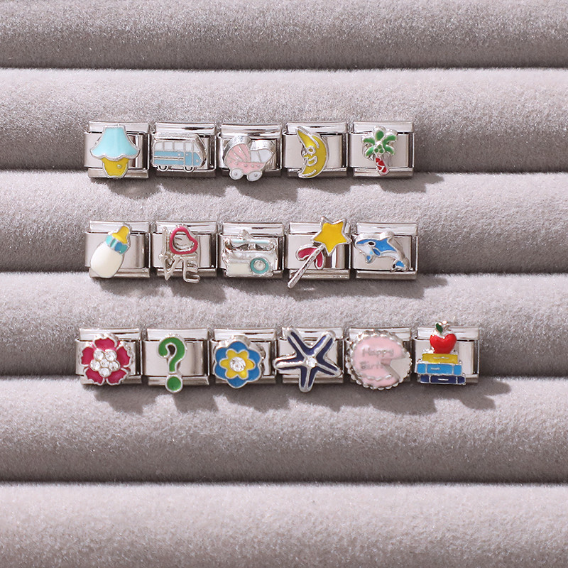 3D ดอกไม้หัวใจอิตาเลี่ยน Charm สร้อยข้อมือ Fit 9 มม. สแตนเลส DIY เครื่องประดับ อุปกรณ์เสริม Retro บุคลิกภาพโมดูล ราคา ถูกที่สุด ดีลบีเคเค แกลเลอรีภาพที่ 6