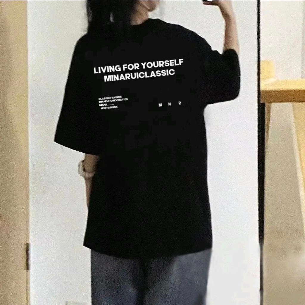 Su.Tee เสื้อทูโทน เสื้อน่ารัก เสื้อยืด oversize เกาหลี โคตรนุ่ม ผ้าคอตตอน ลาย “LIVING FOR YOURSELF” สินค้าใหม่ 2025 ราคา ถูกที่สุด ดีลบีเคเค แกลเลอรีภาพที่ 4