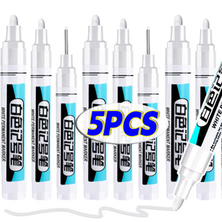 0.7/1.0/2.5มม สีขาวถาวรปากกามาร์กเกอร์-เครื่องหมายปากกาสีสํา…