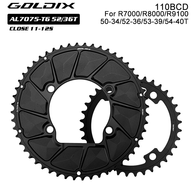 จักรยานเสือภูเขา Chainring 110BCD 50-34T 52-36T 53-39T Double Crankset สําหรับ 105 R7000 R8000 R9100 ขี่จักรยานอะไหล่