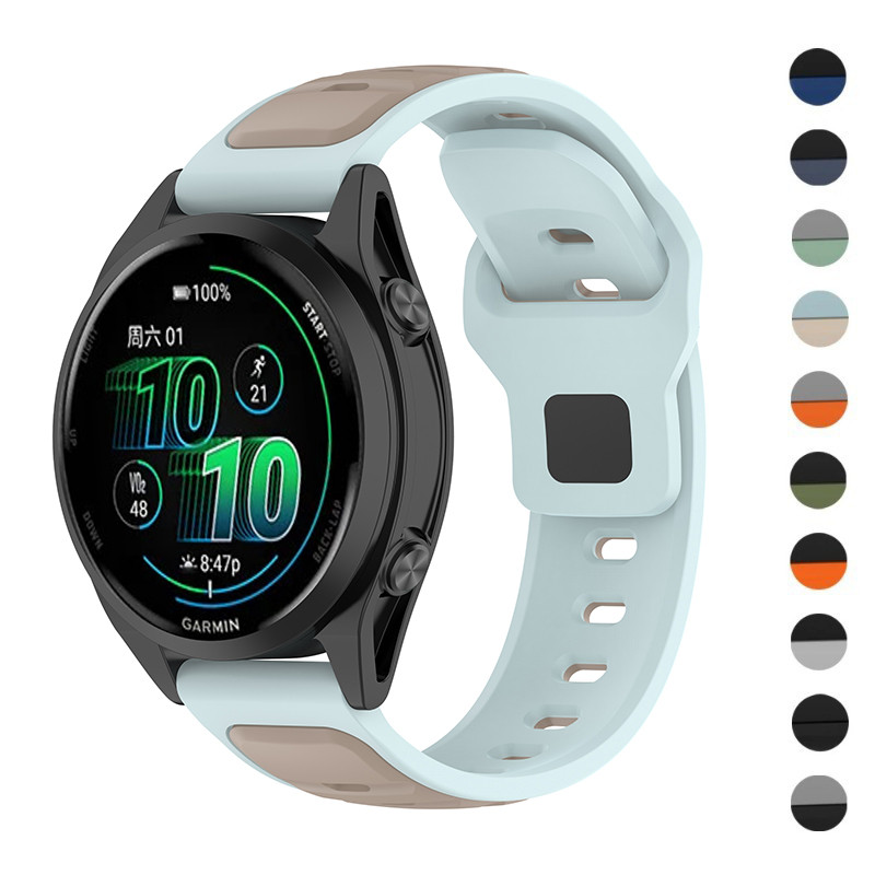 20 มม.22 มม.สายคล้องคอกีฬาสําหรับ Garmin Vivoactive 5 6 4 Venu 3 2 SQ band สร้อยข้อมือซิลิโคนสําหรับผู้เบิกทาง Garmin 55 165 245 255 265 645 WatchBand