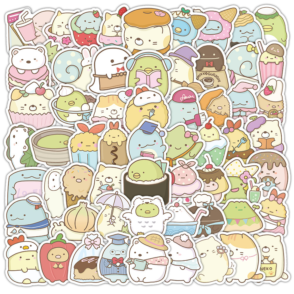 103 ชิ้น Sumikko Gurashi สติกเกอร์แบบพับได้แพ็ค - Kawaii มุมสัตว์ตกแต่งสําหรับ Journal & แล็ปท็อป