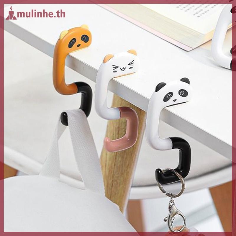Mulinhe ตะขอพลาสติก รูปสัตว์น่ารัก ขนาดพกพา สําหรับแขวนกระเป๋าถือ กระเป๋าสตางค์ ติดผนัง