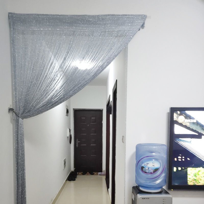 แนะนำ ผ้าม่าน *พร้อมส่ง* มู่ลี่ประตู ม่านตกแต่ง ม่านเส้น ผ้าม่านเส้นผสมดิ้นเงิน ผ้าม่านตีนตุ๊กแก ขนาด 100x200 (6 สี) ราคาพิเศษ มีเก็บเงินปลายทาง