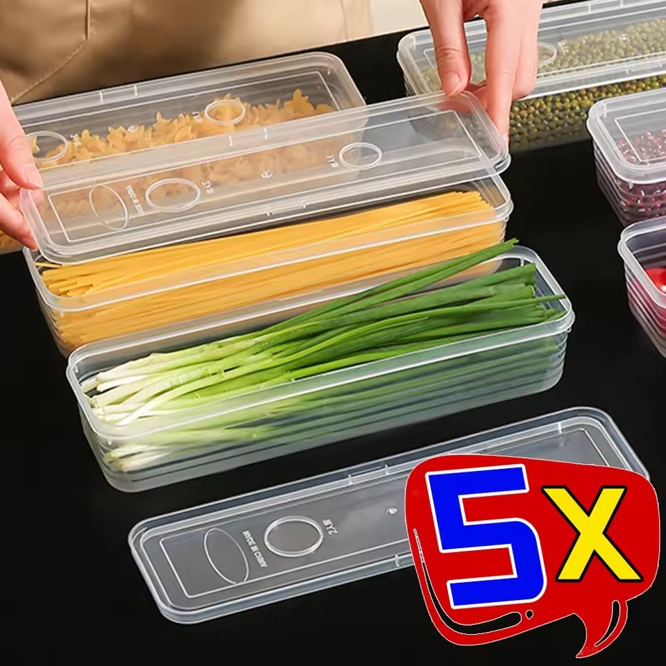 กล่องเก็บของตู้เย็น Scallions Fresh Box – กล่องใส่อาหาร Cold Storage Crisper -Fealed ตู้เย็น Organizer พร้อมฝาปิด Jars